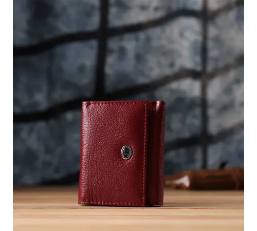 Мініатюрний жіночий гаманець із натуральної шкіри ST Leather 23082 Бордовий