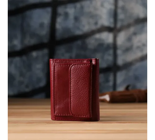 Мініатюрний жіночий гаманець із натуральної шкіри ST Leather 23082 Бордовий
