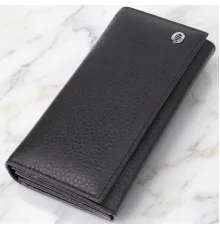 Жіночий вертикальний гаманець із натуральної шкіри ST Leather 23084 Чорний