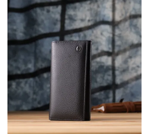 Жіночий вертикальний гаманець із натуральної шкіри ST Leather 23084 Чорний