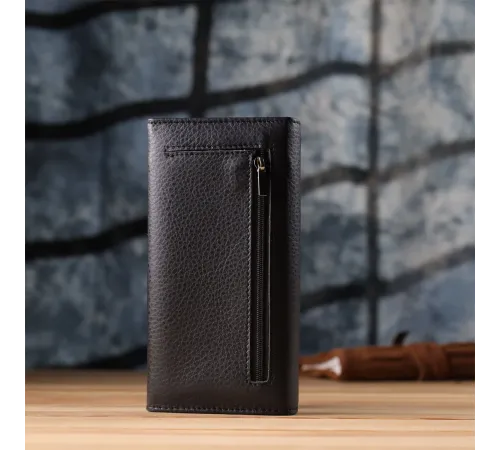 Жіночий вертикальний гаманець із натуральної шкіри ST Leather 23084 Чорний