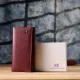 Практичний вертикальний гаманець із натуральної шкіри ST Leather 23085 Бордовий