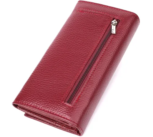 Практичний вертикальний гаманець із натуральної шкіри ST Leather 23085 Бордовий