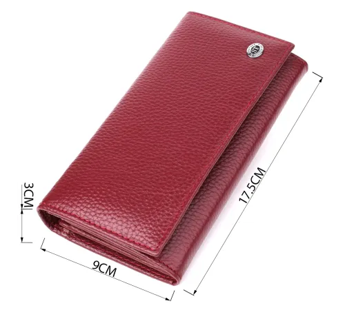 Практичний вертикальний гаманець із натуральної шкіри ST Leather 23085 Бордовий