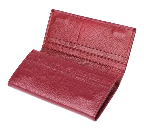 Практичний вертикальний гаманець із натуральної шкіри ST Leather 23085 Бордовий