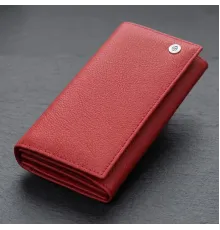 Яскравий вертикальний гаманець із натуральної шкіри ST Leather 23087 Червоний