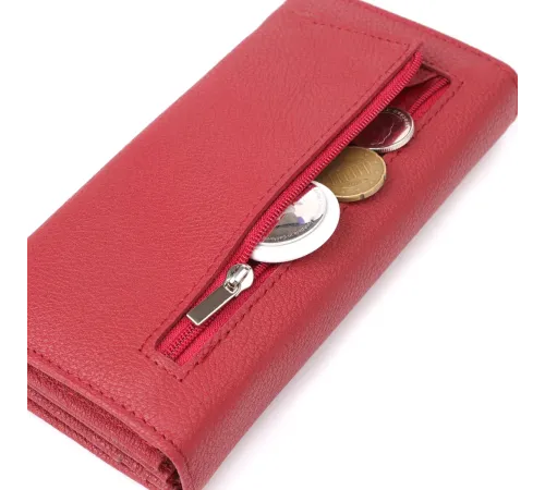 Яскравий вертикальний гаманець із натуральної шкіри ST Leather 23087 Червоний