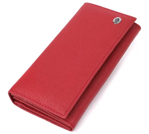 Яскравий вертикальний гаманець із натуральної шкіри ST Leather 23087 Червоний