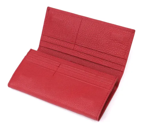 Яскравий вертикальний гаманець із натуральної шкіри ST Leather 23087 Червоний