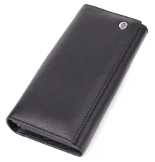 Солідний жіночий гаманець із натуральної шкіри ST Leather 23088 Чорний