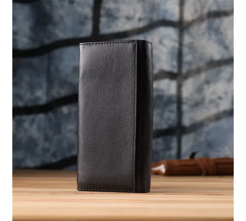 Солідний жіночий гаманець із натуральної шкіри ST Leather 23088 Чорний