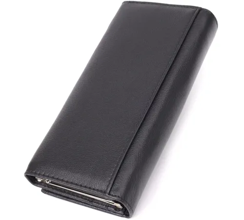 Солідний жіночий гаманець із натуральної шкіри ST Leather 23088 Чорний