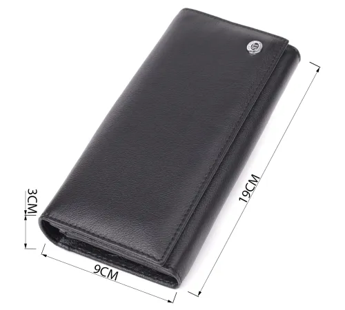 Солідний жіночий гаманець із натуральної шкіри ST Leather 23088 Чорний