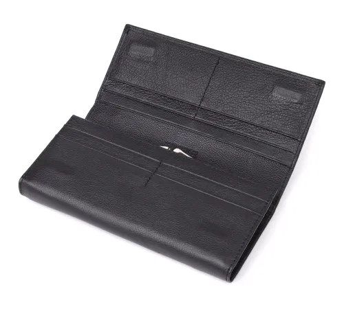 Солідний жіночий гаманець із натуральної шкіри ST Leather 23088 Чорний
