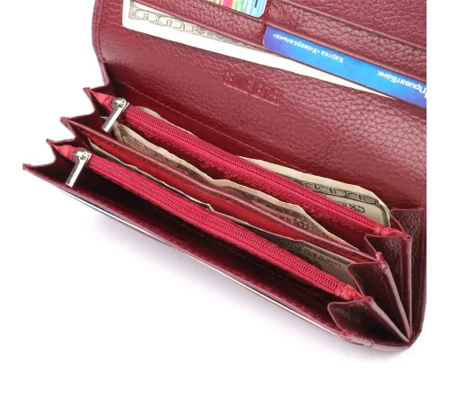 Практичний гаманець для жінок із натуральної шкіри ST Leather 23098 Бордовий
