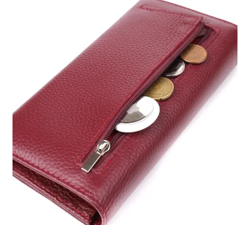 Практичний гаманець для жінок із натуральної шкіри ST Leather 23098 Бордовий