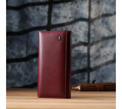 Практичний гаманець для жінок із натуральної шкіри ST Leather 23098 Бордовий