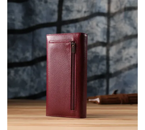 Практичний гаманець для жінок із натуральної шкіри ST Leather 23098 Бордовий