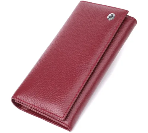 Практичний гаманець для жінок із натуральної шкіри ST Leather 23098 Бордовий