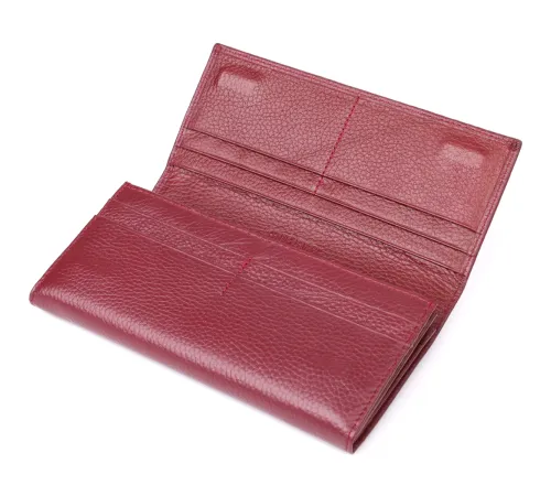 Практичний гаманець для жінок із натуральної шкіри ST Leather 23098 Бордовий