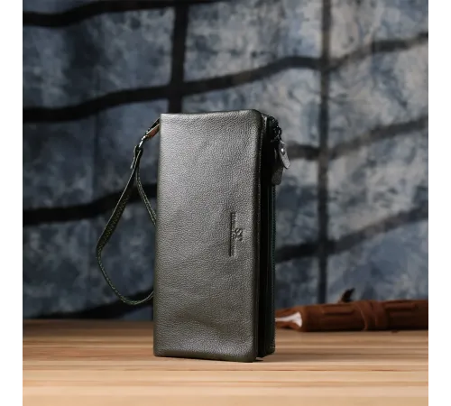 Зручний гаманець для жінок з ременем з натуральної шкіри ST Leather 23104 Зелений