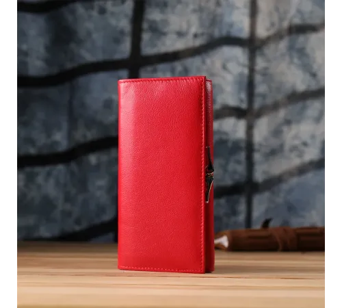 Красивий гаманець для жінок з монетницею із натуральної шкіри ST Leather 23105 Червоний