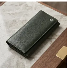 Стильний гаманець для жінок з монетницею із натуральної шкіри ST Leather 23106 Зелений