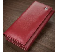 Елегантний гаманець для жінок з монетницею із натуральної шкіри ST Leather 23107 Бордовий
