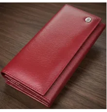 Елегантний гаманець для жінок з монетницею із натуральної шкіри ST Leather 23107 Бордовий