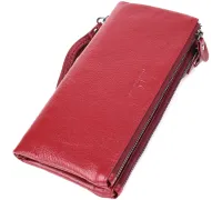 Шкіряний гаманець на три відділення ST Leather 23108 Бордовий