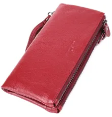 Шкіряний гаманець на три відділення ST Leather 23108 Бордовий