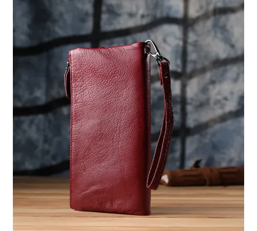 Шкіряний гаманець на три відділення ST Leather 23108 Бордовий