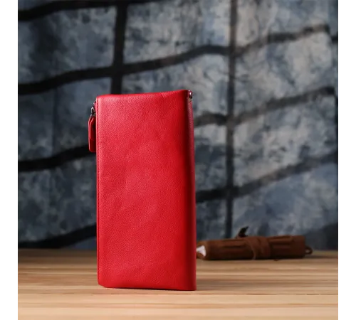 Шкіряний жіночий гаманець на три відділення ST Leather 23109 Червоний