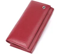 Модний жіночий гаманець на магнітах із натуральної шкіри ST Leather 23113 Бордовий