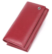 Модний жіночий гаманець на магнітах із натуральної шкіри ST Leather 23113 Бордовий