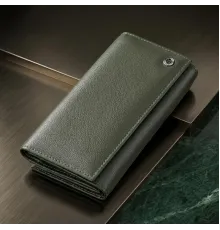 Місткий жіночий гаманець на магнітах із натуральної шкіри ST Leather 23115 Зелений