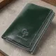 Відмінний гаманець у три складання з натуральної гладкої шкіри GRANDE PELLE 22944 Зелений