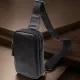 Сумка-слінг для чоловіків з натуральної шкіри Vintage 22955 Чорний