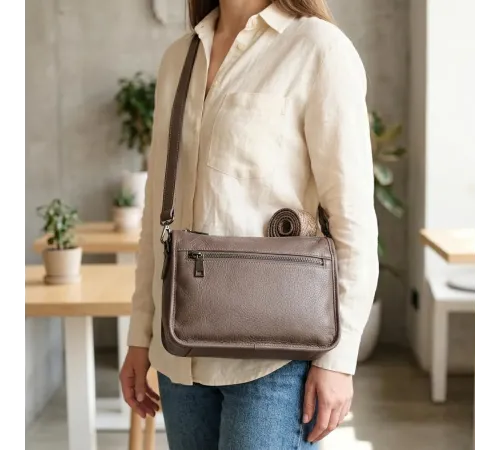 Жіноча сумка на плече із натуральної шкіри Vintage 23003 Коричневий