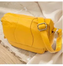 Шкіряна сумка для жінок на день Vintage 22969 Жовтий