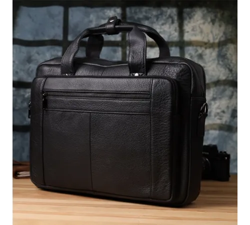 Портфель для чоловіків з натуральної шкіри Vintage 23042 Чорний