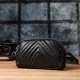 Сумка прошита трикутниками із натуральної шкіри Vintage 22909 Чорний