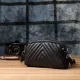Сумка прошита трикутниками із натуральної шкіри Vintage 22909 Чорний