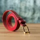 Яскравий тонкий шкіряний ремінь для жінок GRANDE PELLE 22951 Червоний