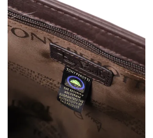 Стильна чоловіча сумка для ноутбука з натуральної шкіри Tony Perotti 20903_1 (9514 moro) Коричневий