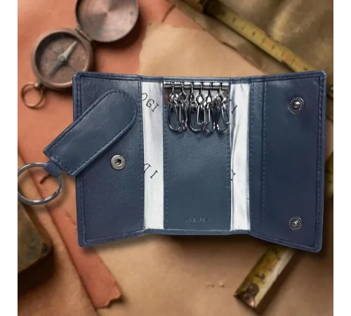 Ключниця Tony Perotti з натуральної шкіри Cortina 5005 navy (90133) Темно-синя