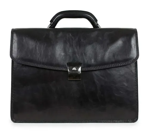 Чоловічий діловий портфель Tony Perotti 8009/42 nero (90377) Чорний