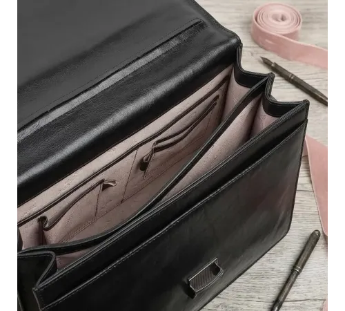 Чоловічий діловий портфель Tony Perotti 8009/42 nero (90377) Чорний
