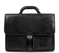 Чоловічий діловий портфель Tony Perotti натуральна шкіра Italico 8013/42 (90379) Чорний