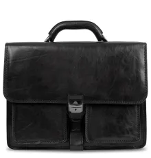 Чоловічий діловий портфель Tony Perotti натуральна шкіра Italico 8013/42 (90379) Чорний